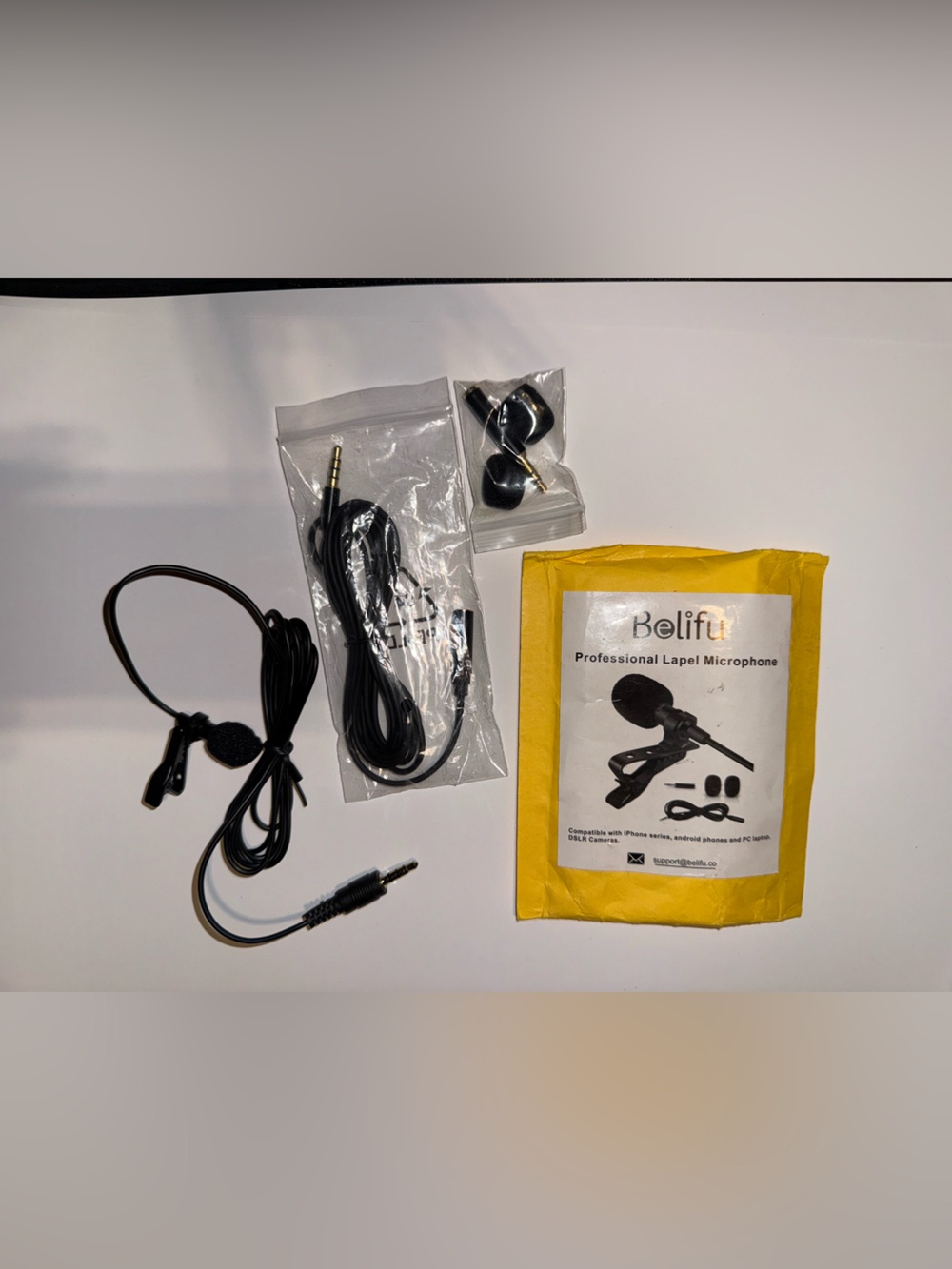 Black Lavalier Clip-On Microphone - Omnidirectional 3.5mm